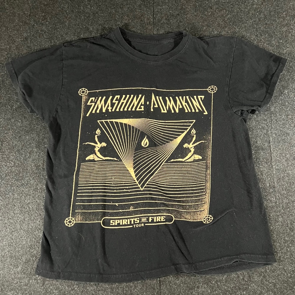 Smashing Pumpkins T-Shirt Mens Small Black Spirits On Fire Tour Band Tee Grunge